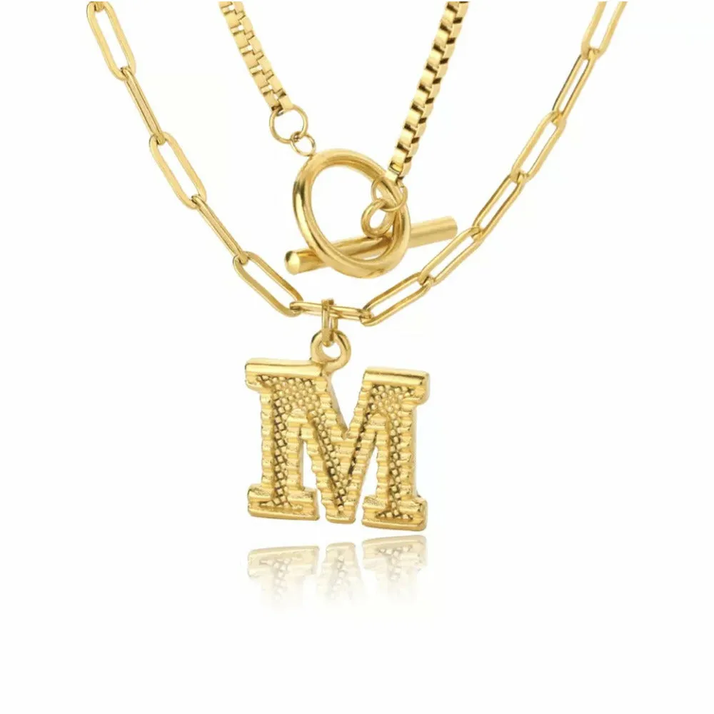 Letter Initial Layer Necklace