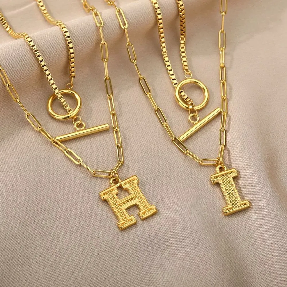 Letter Initial Layer Necklace