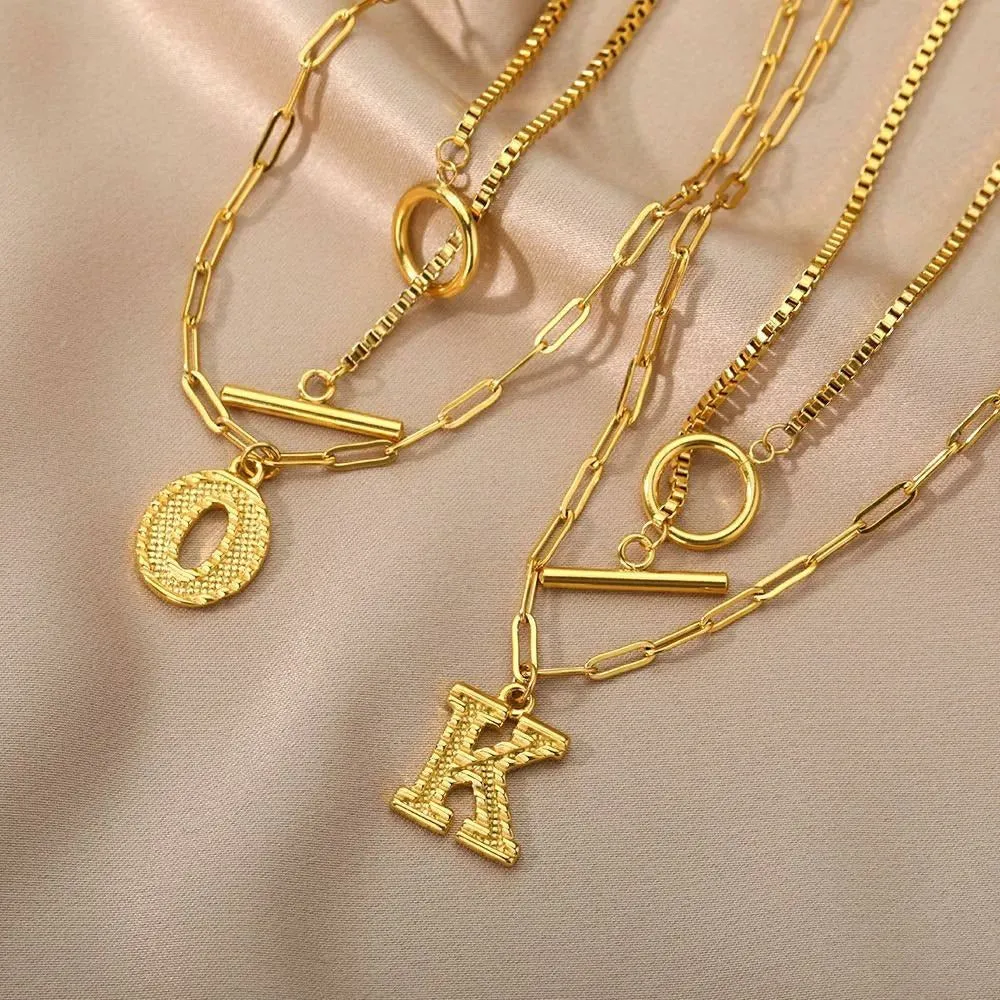 Letter Initial Layer Necklace