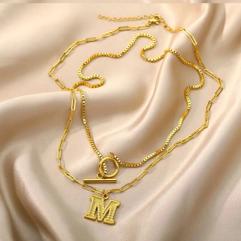 Letter Initial Layer Necklace