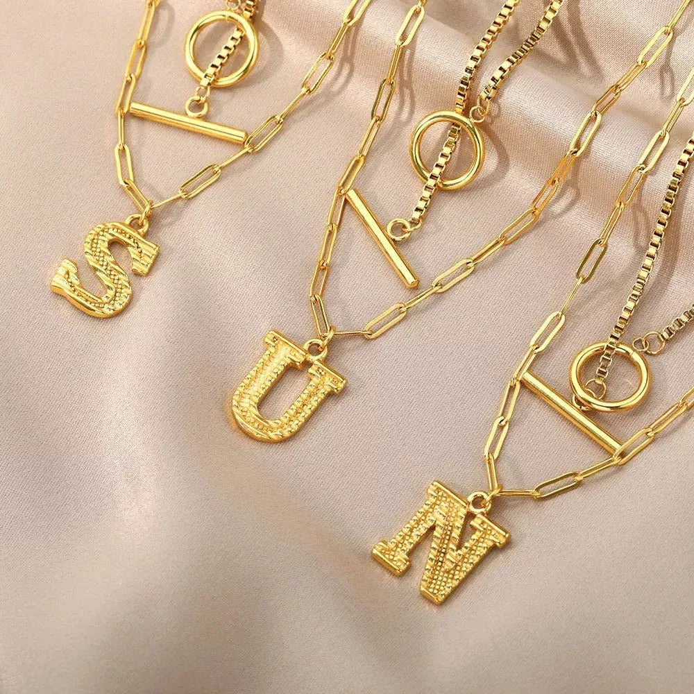 Letter Initial Layer Necklace