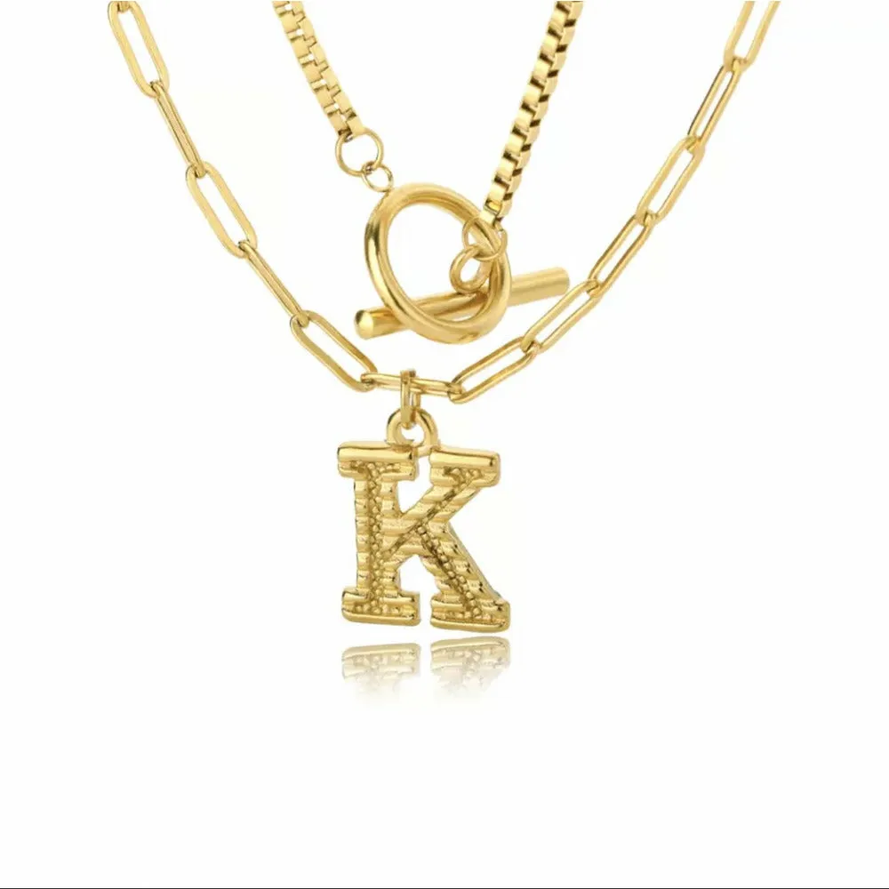 Letter Initial Layer Necklace