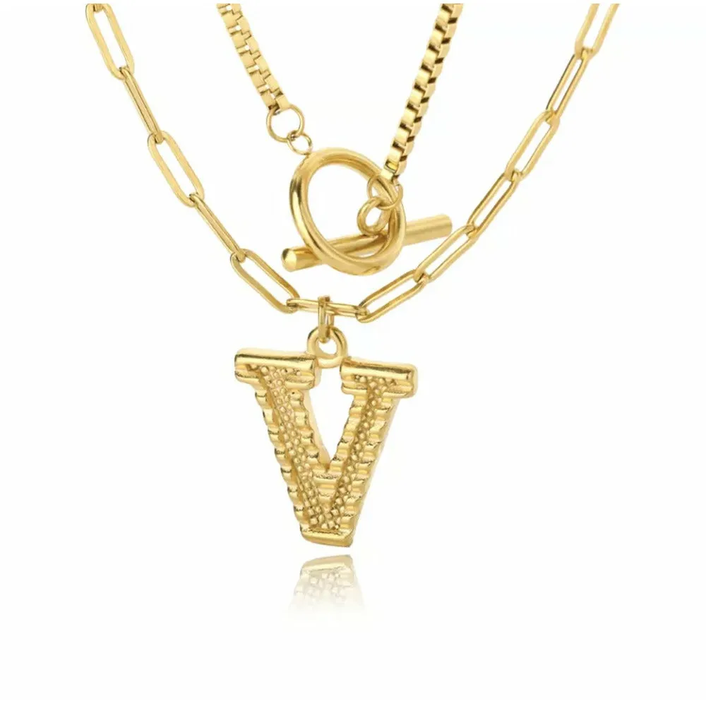 Letter Initial Layer Necklace