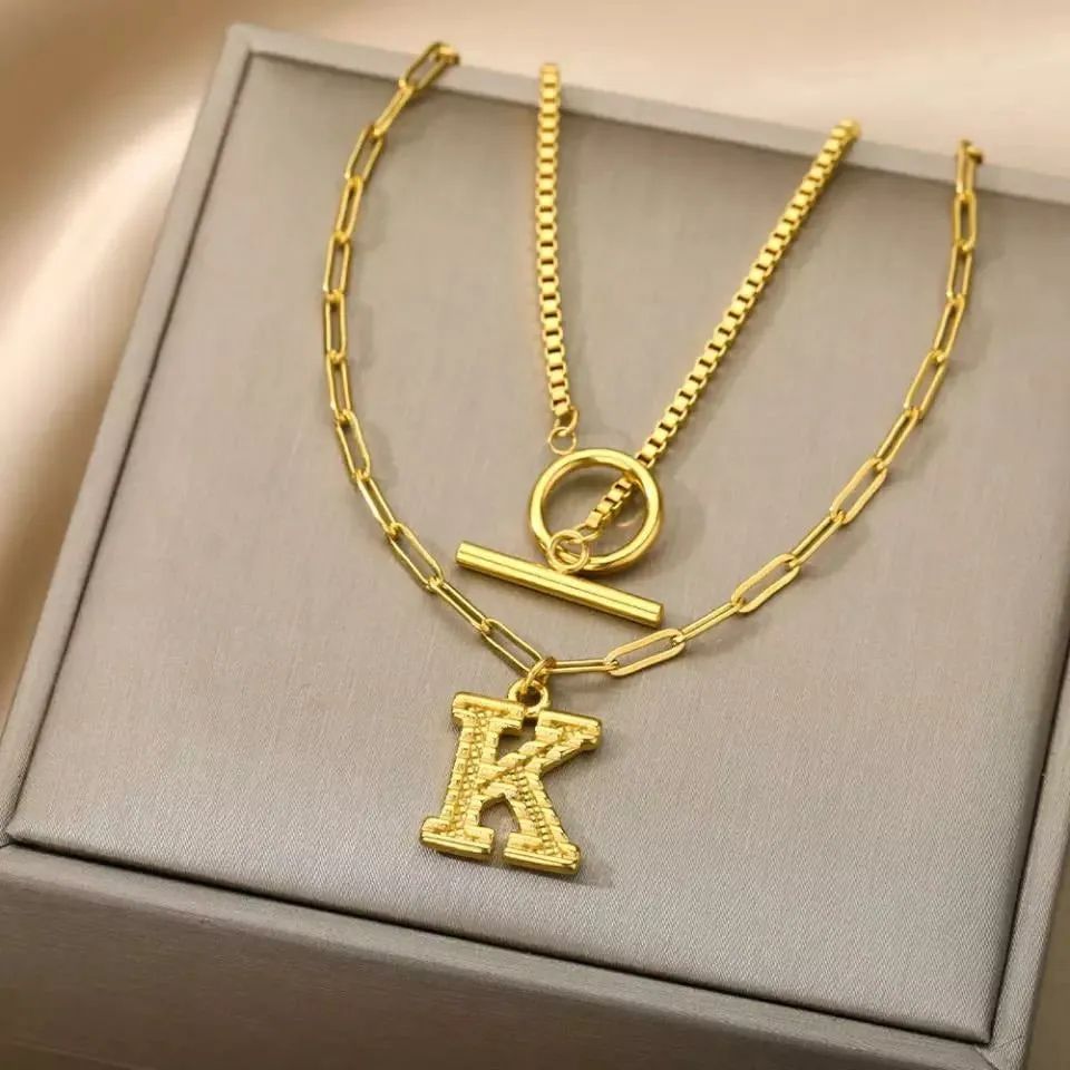 Letter Initial Layer Necklace