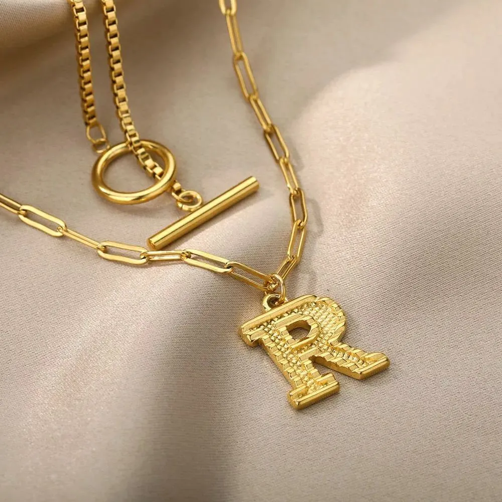 Letter Initial Layer Necklace