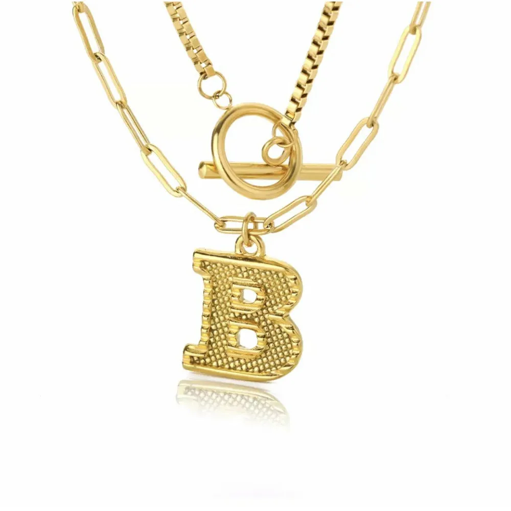 Letter Initial Layer Necklace