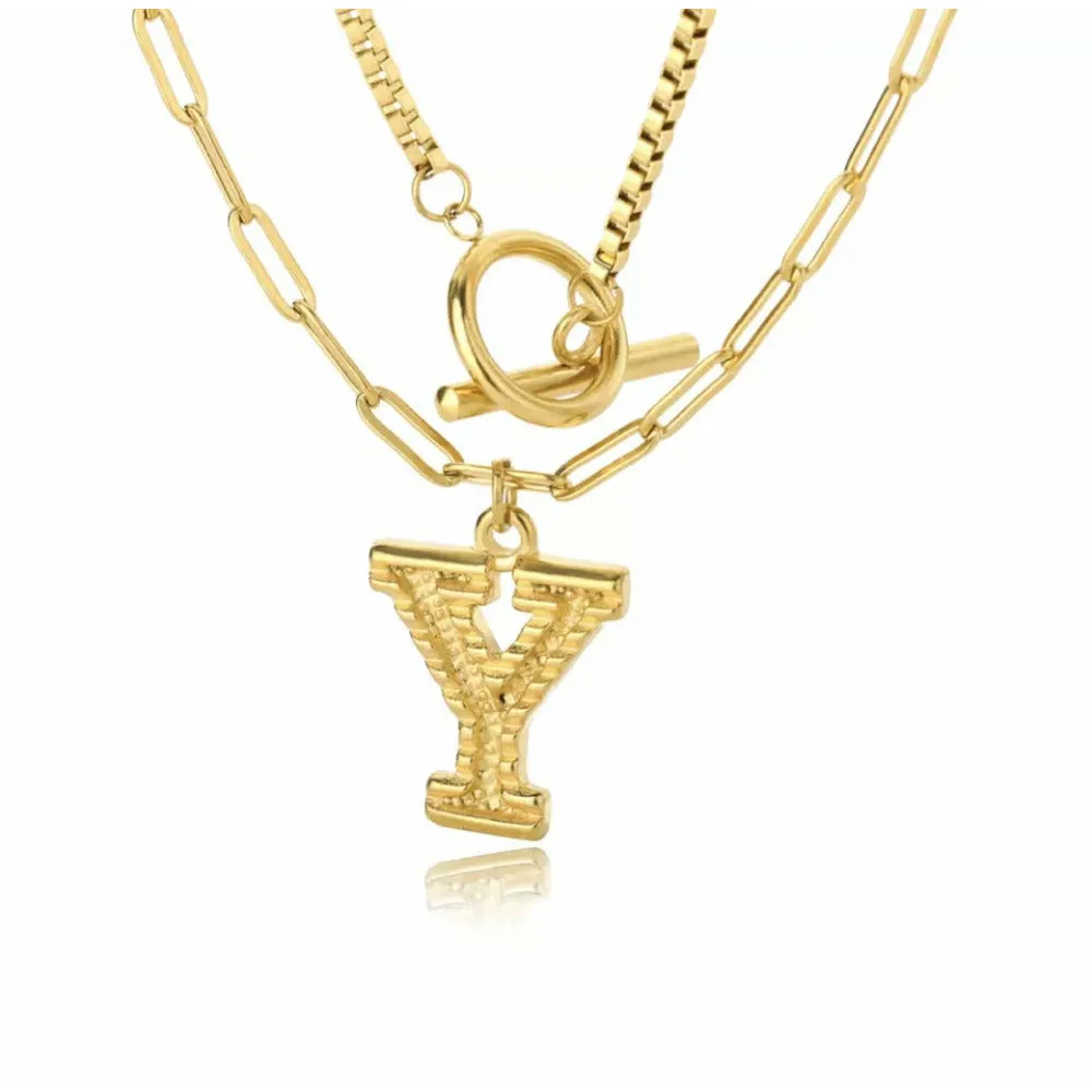 Letter Initial Layer Necklace