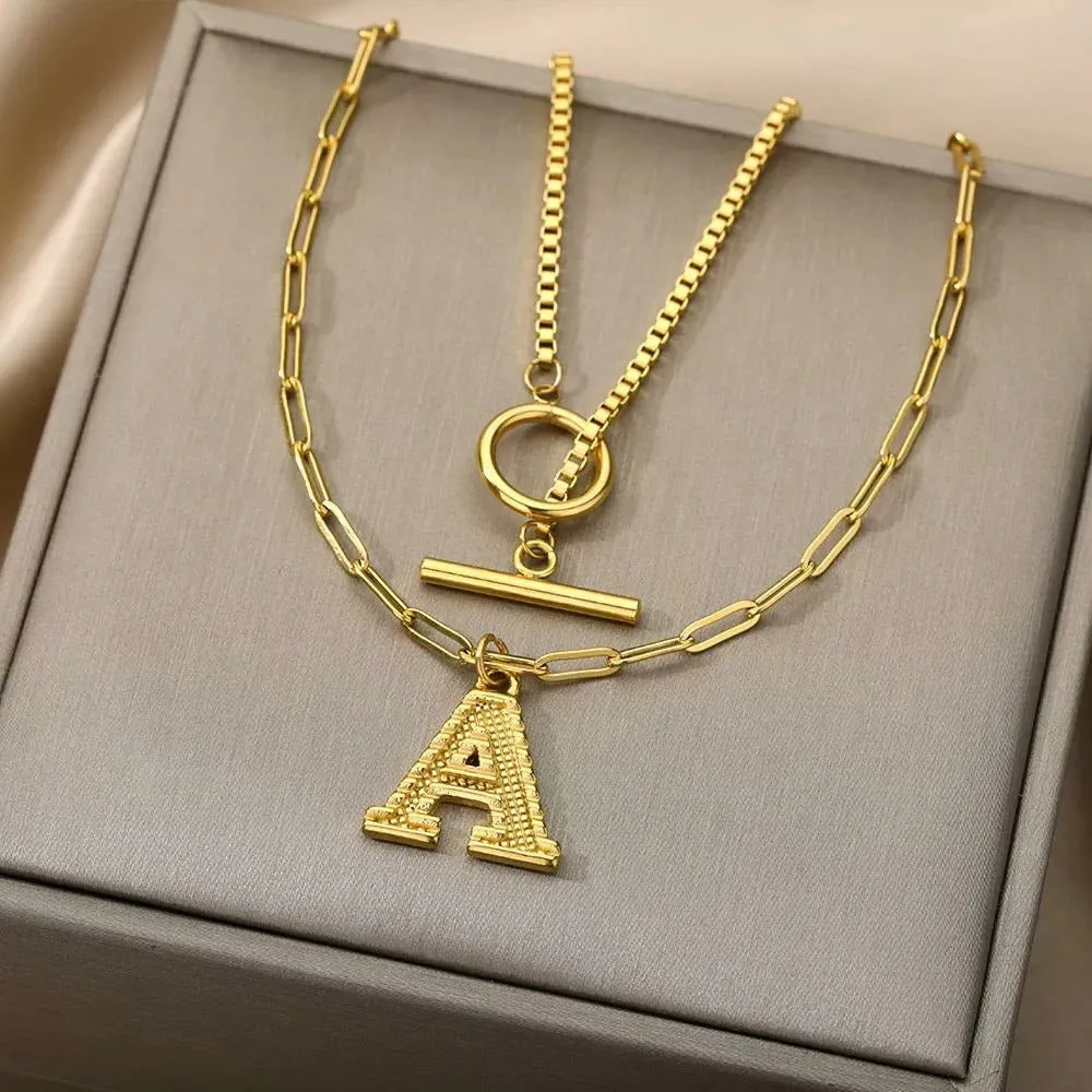 Letter Initial Layer Necklace