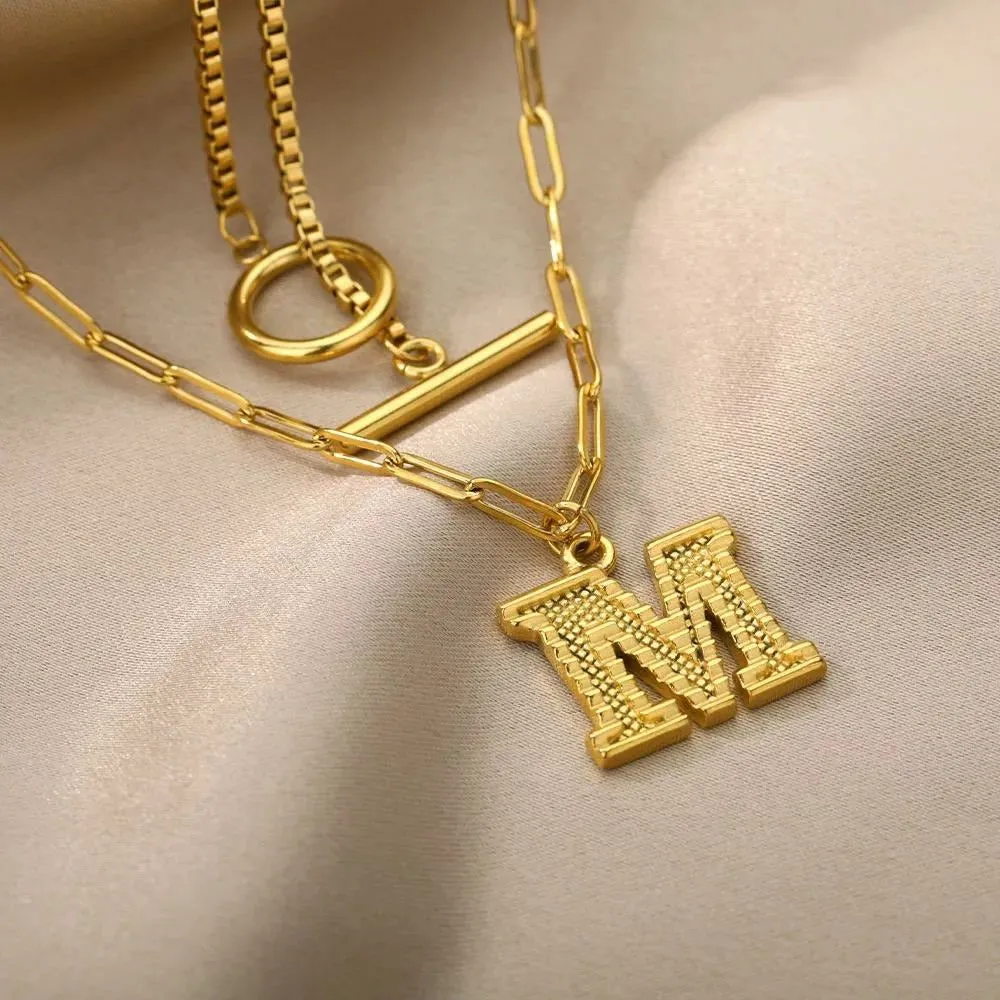 Letter Initial Layer Necklace