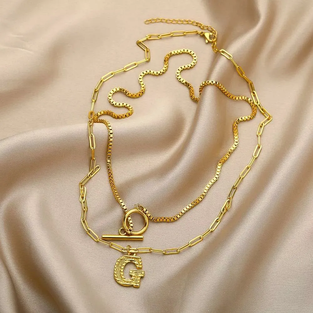 Letter Initial Layer Necklace