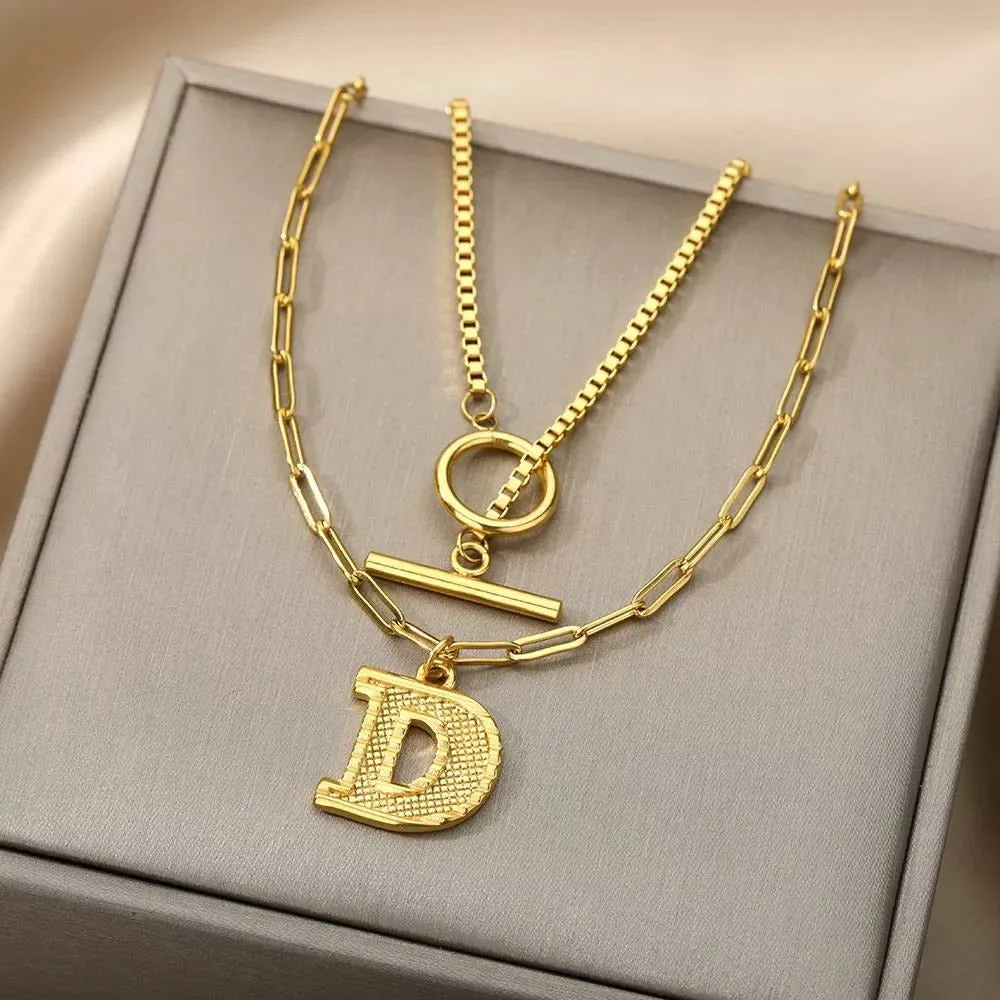 Letter Initial Layer Necklace