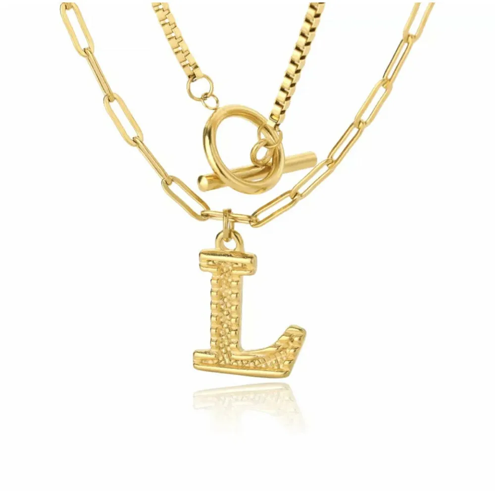 Letter Initial Layer Necklace