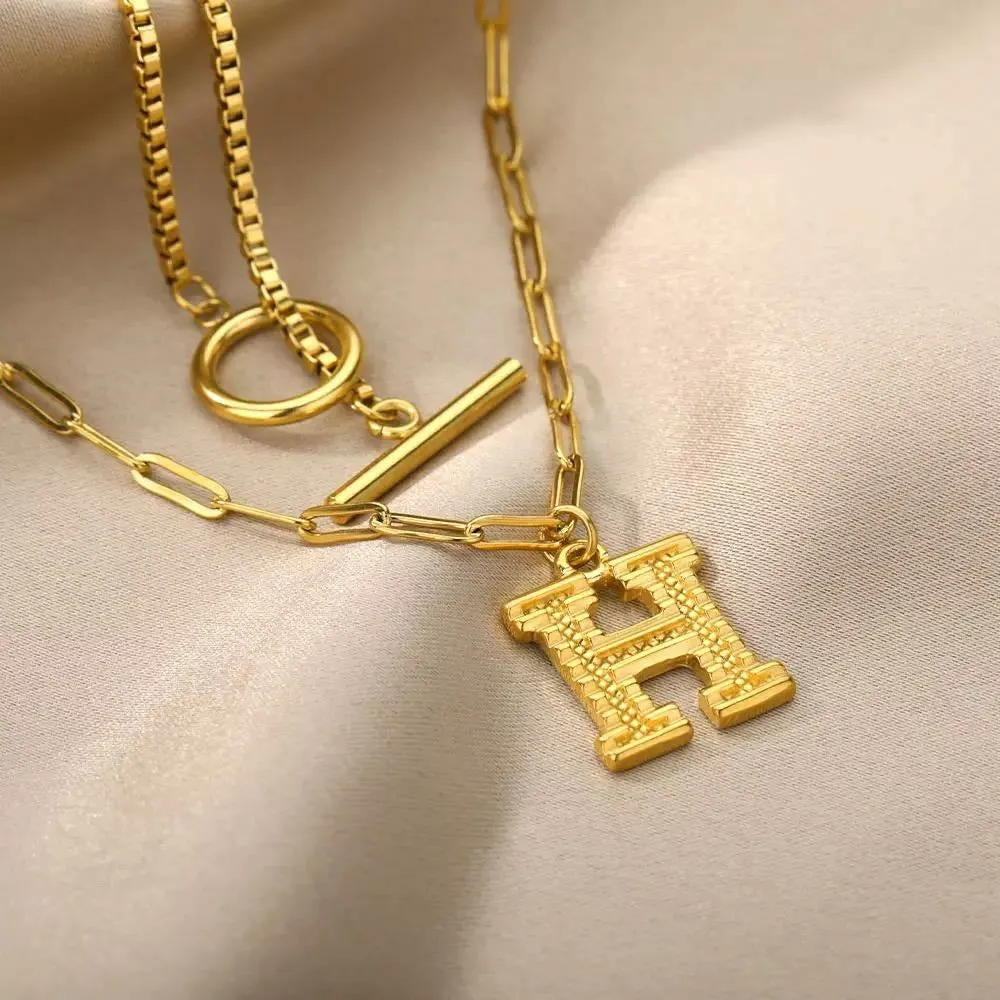 Letter Initial Layer Necklace