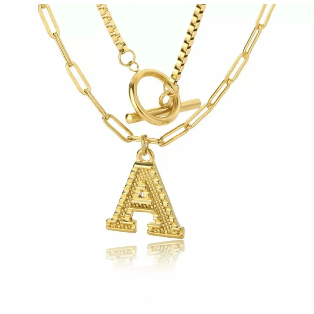 Letter Initial Layer Necklace