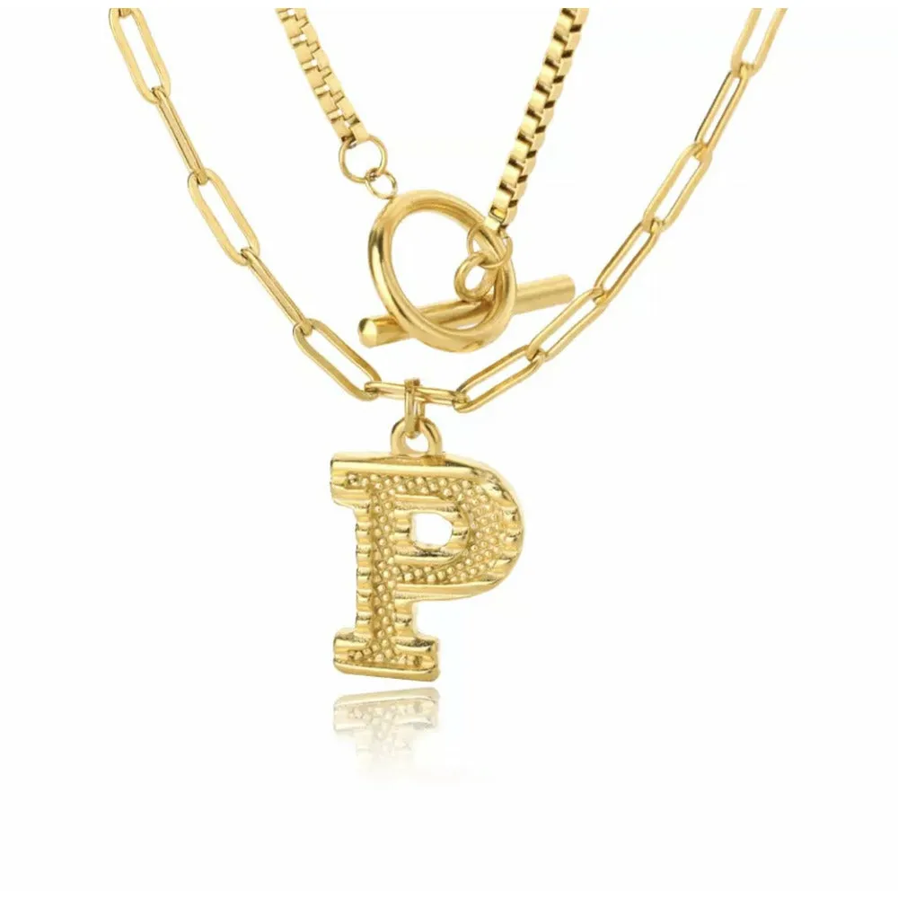 Letter Initial Layer Necklace