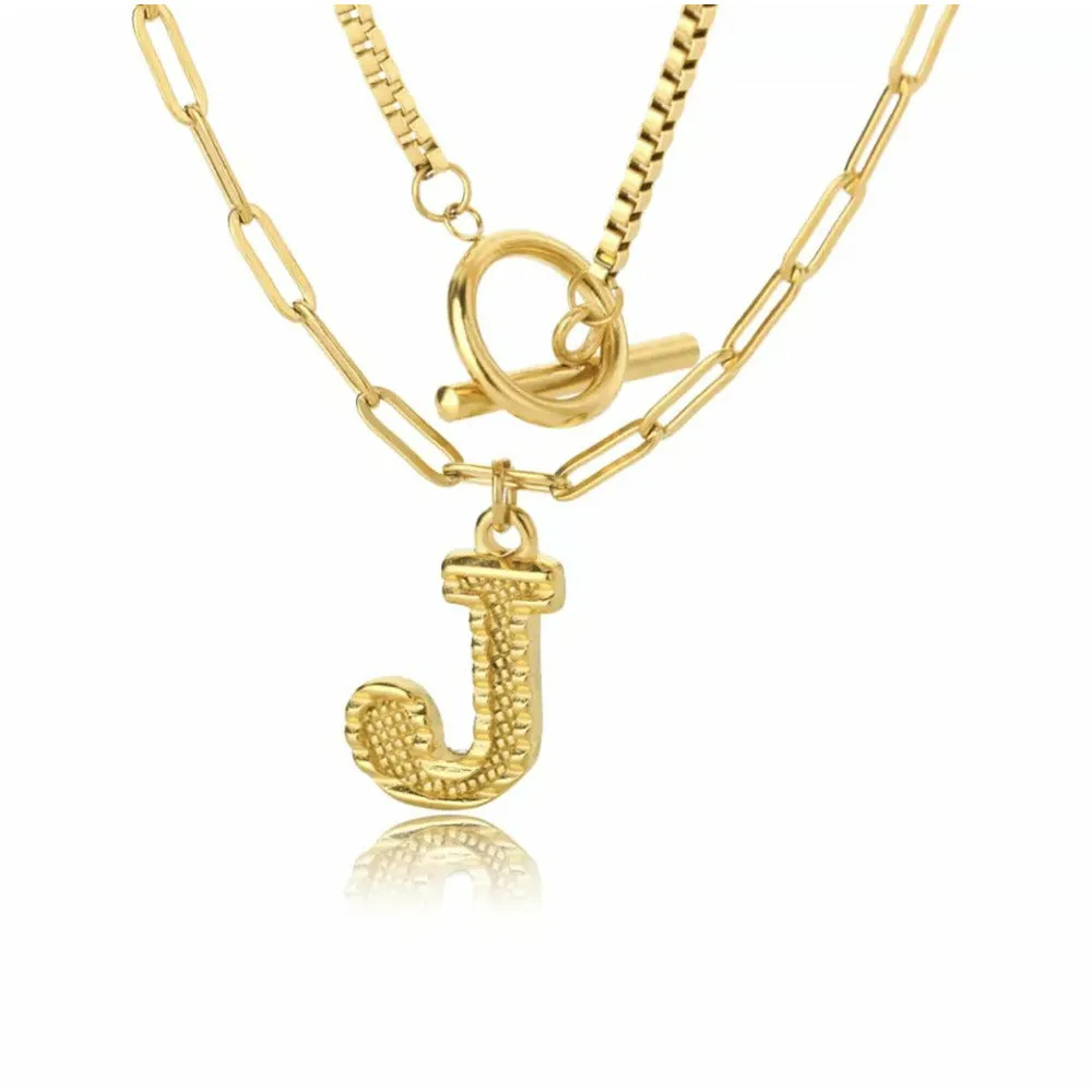 Letter Initial Layer Necklace