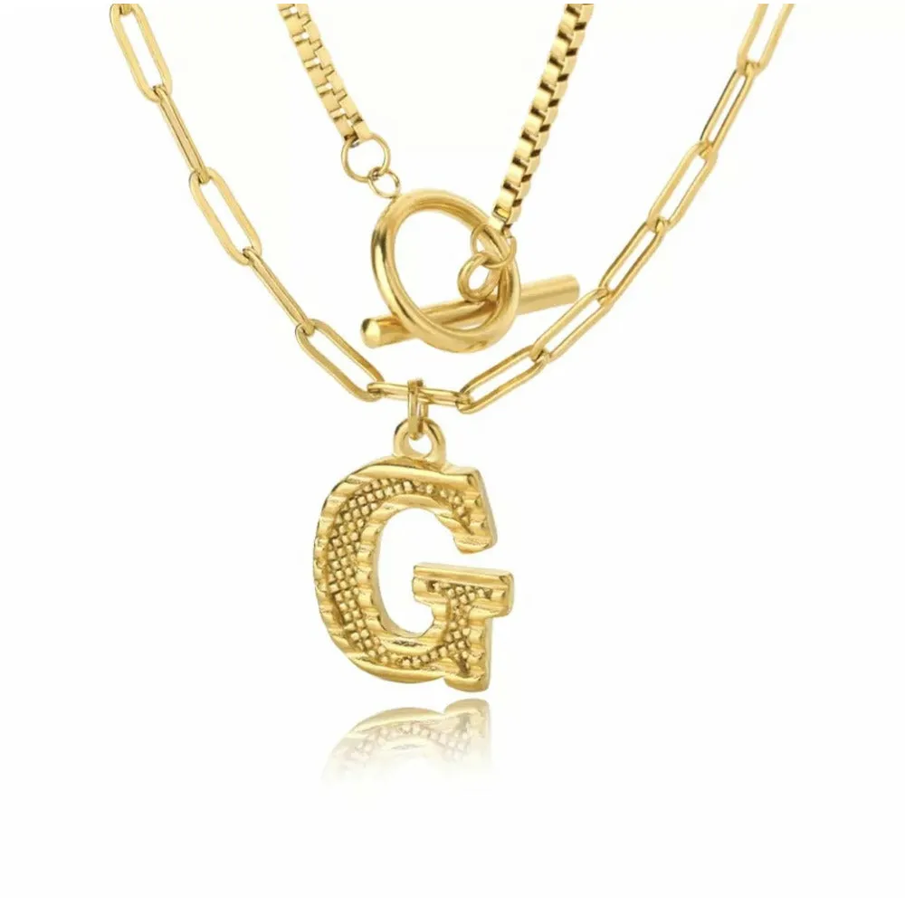 Letter Initial Layer Necklace