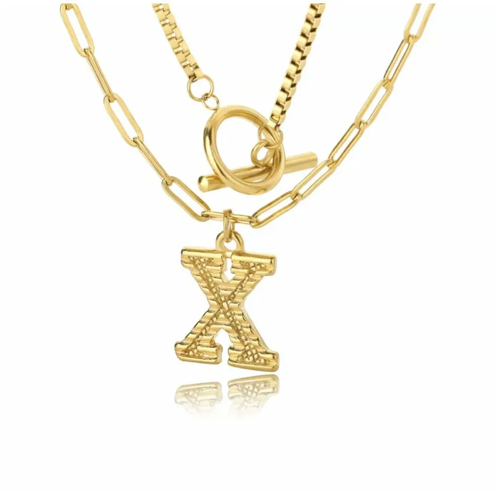 Letter Initial Layer Necklace