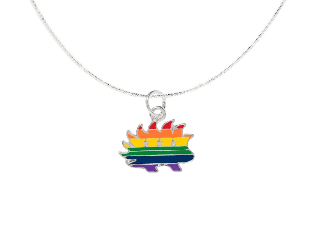 Libertarian Rainbow Porcupine Necklaces