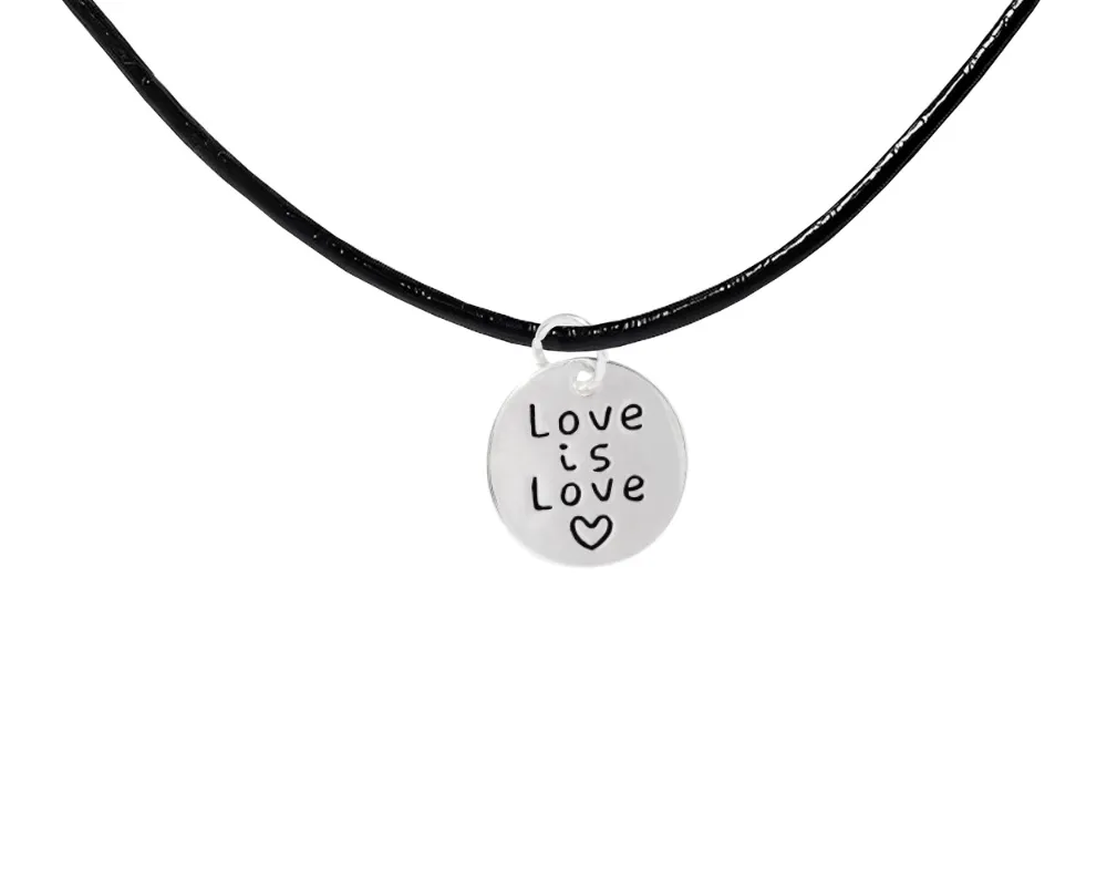 Love is Love Black Cord Necklaces