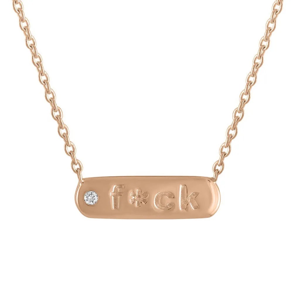 My Story "Petunia" F*ck Bar Diamond Necklace