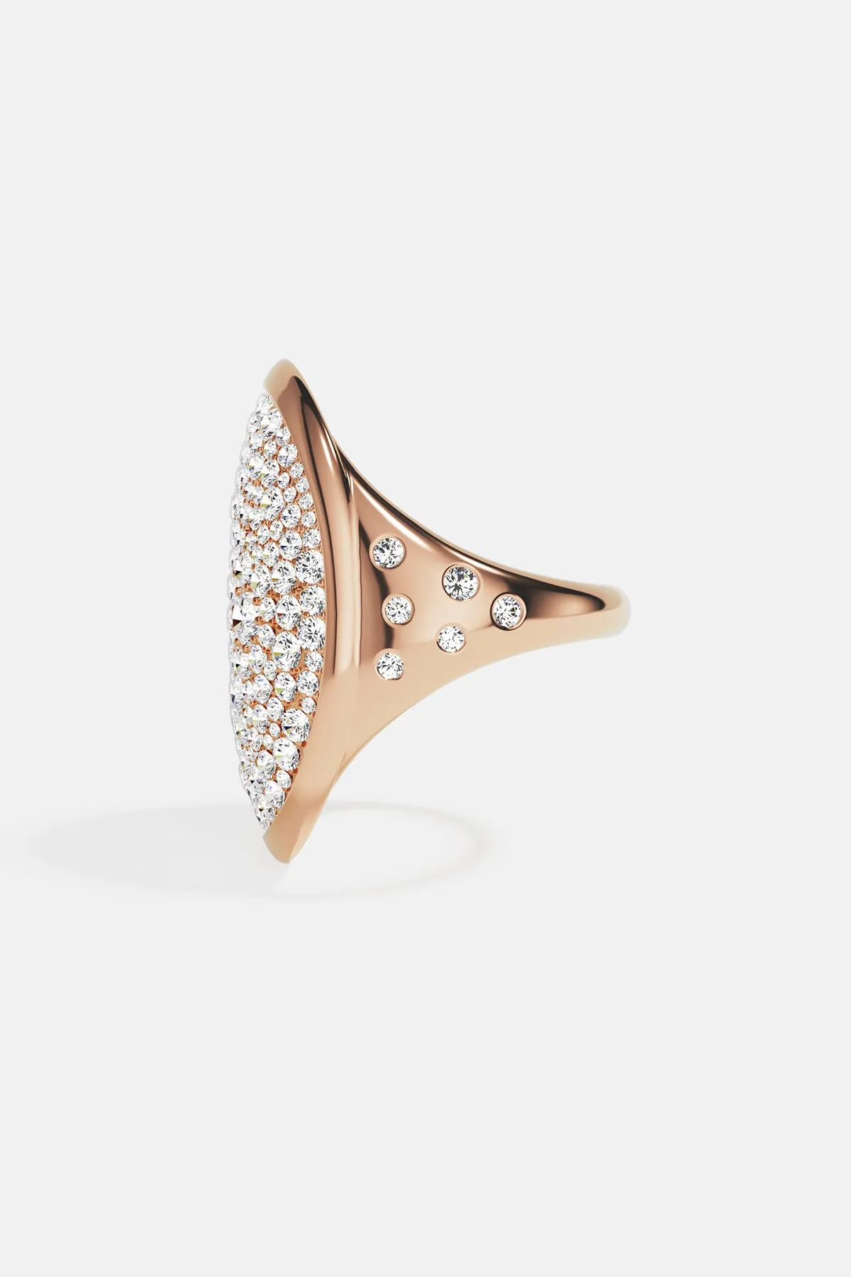 Pavé Rose Gold Oval Ring