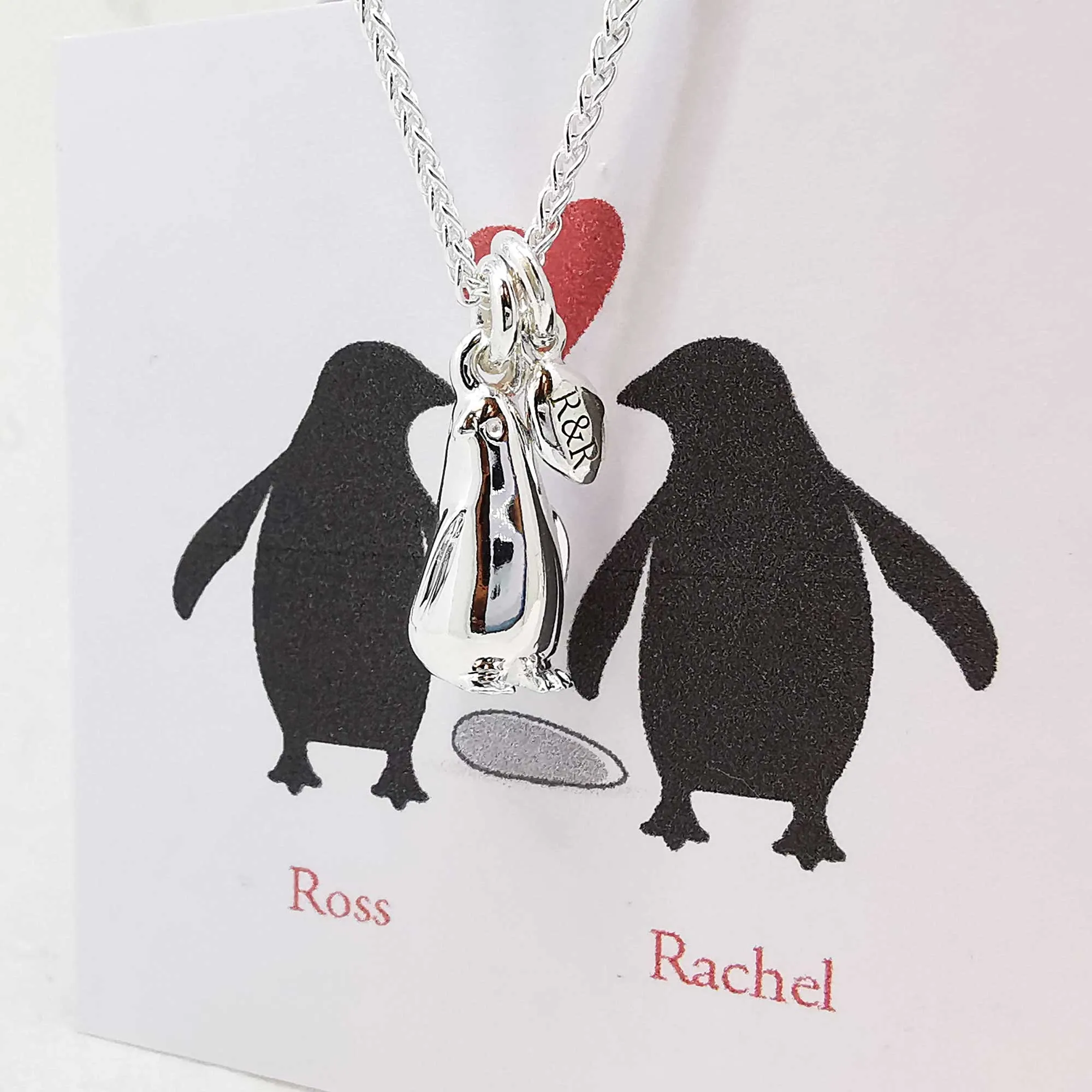 Penguin & Pebble Love Token Personalised Silver Necklace