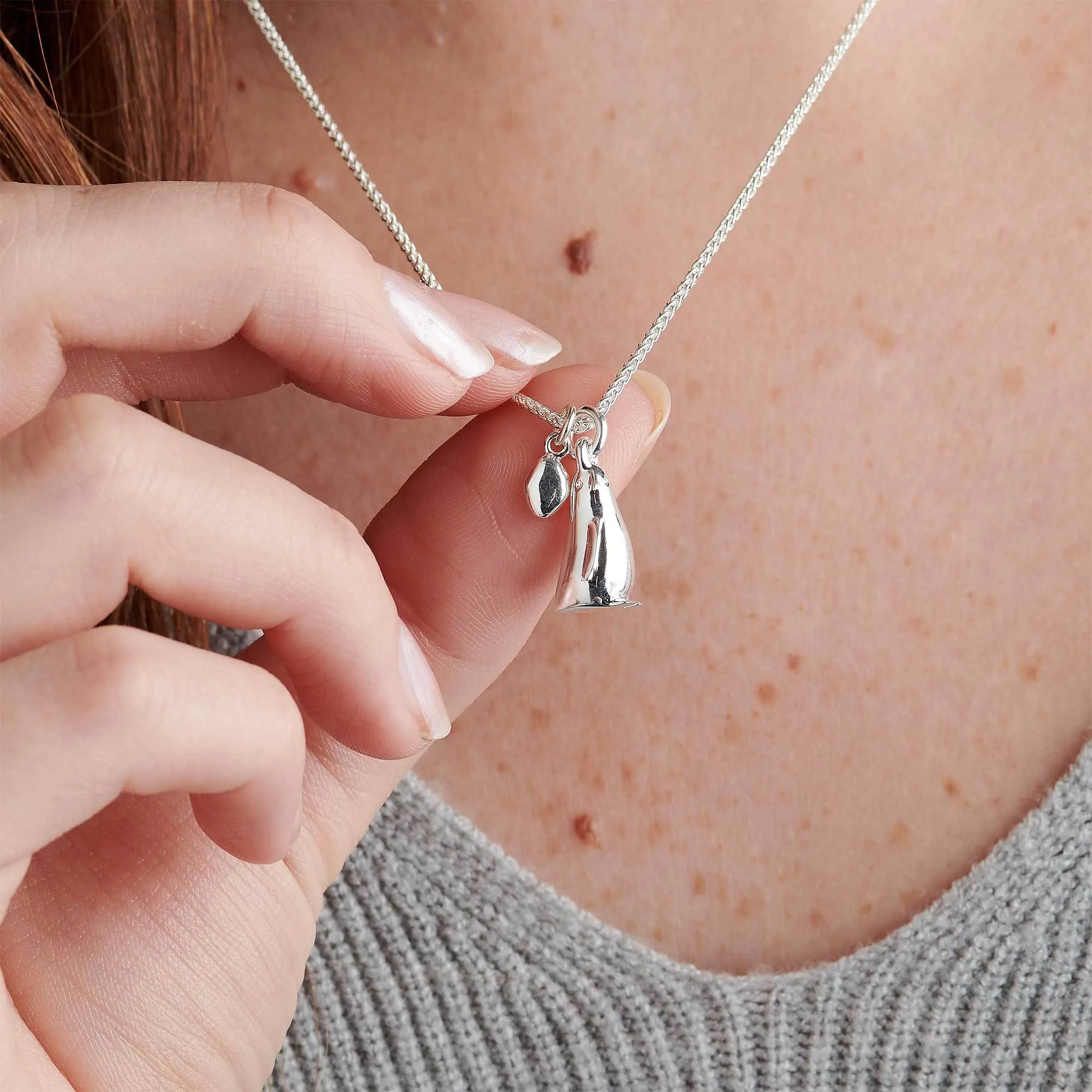 Penguin & Pebble Love Token Personalised Silver Necklace