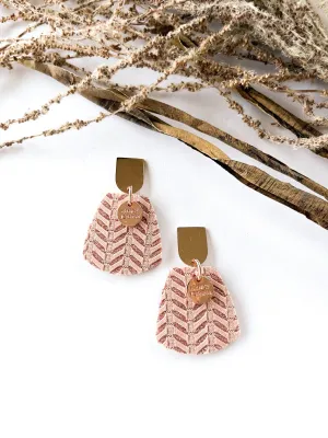 Pink Herringbone Half Drop