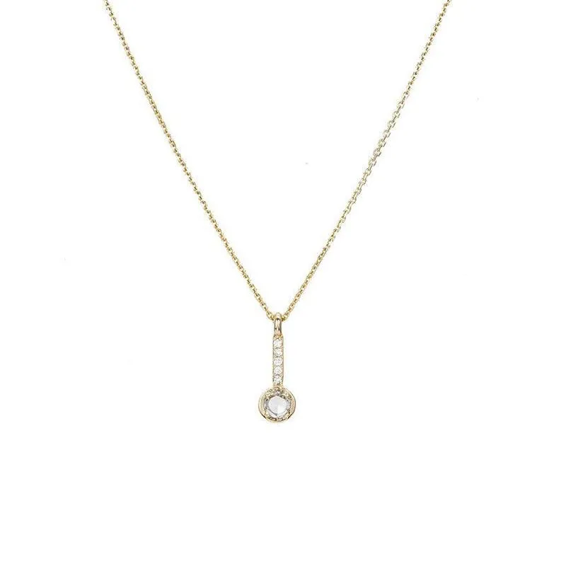 Rose Cut Diamond Drop Necklace (ready to ship option)*