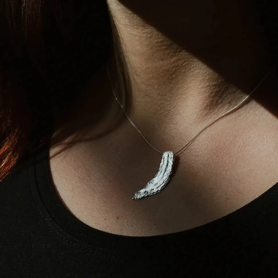 Silver Brushstroke Necklace