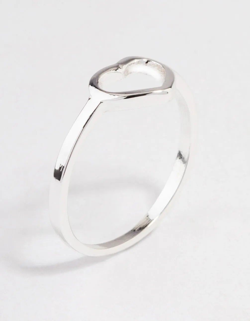 Silver Open Heart Ring