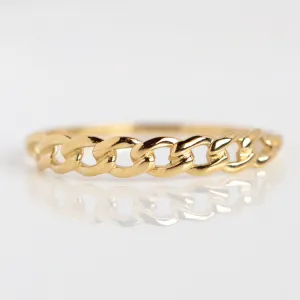 Solid Gold Chain Link Ring