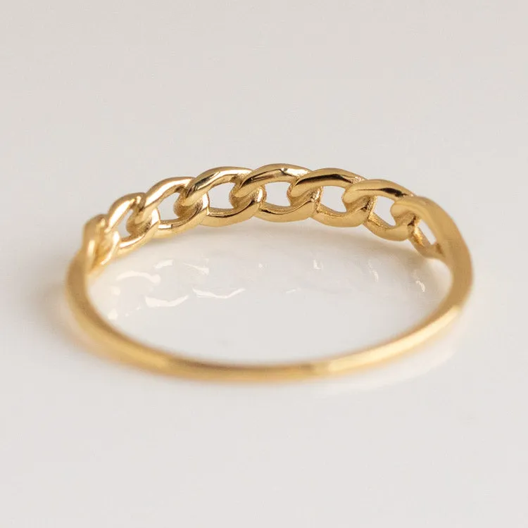 Solid Gold Chain Link Ring