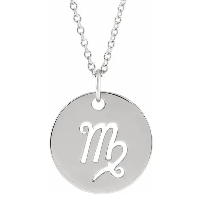 Sterling Silver Zodiac Cutout Necklaces