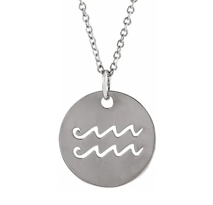 Sterling Silver Zodiac Cutout Necklaces