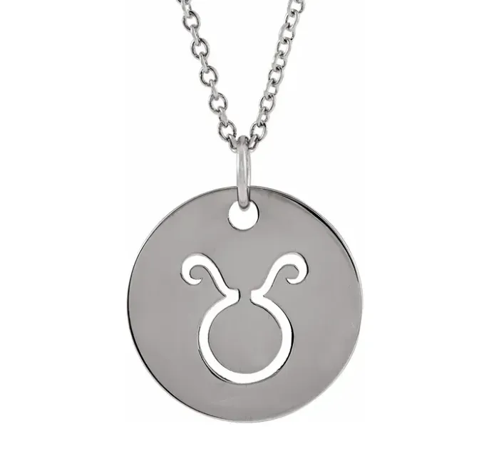 Sterling Silver Zodiac Cutout Necklaces