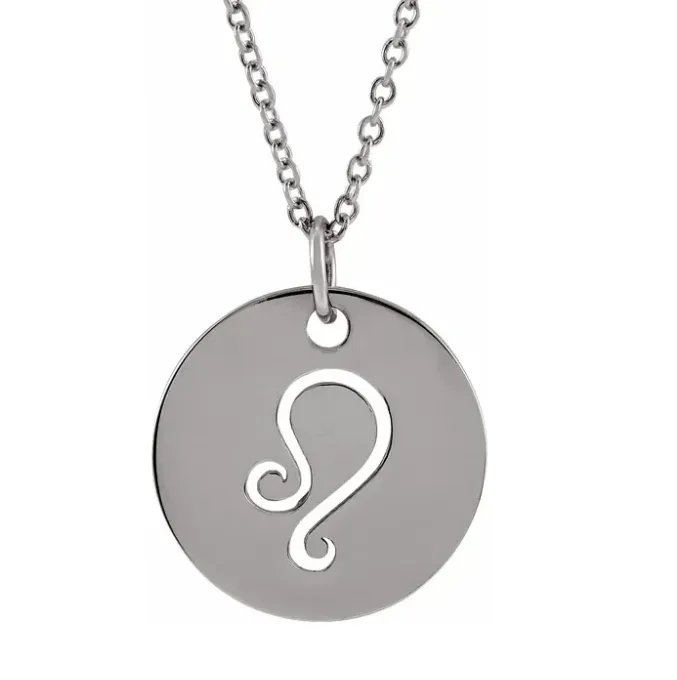 Sterling Silver Zodiac Cutout Necklaces