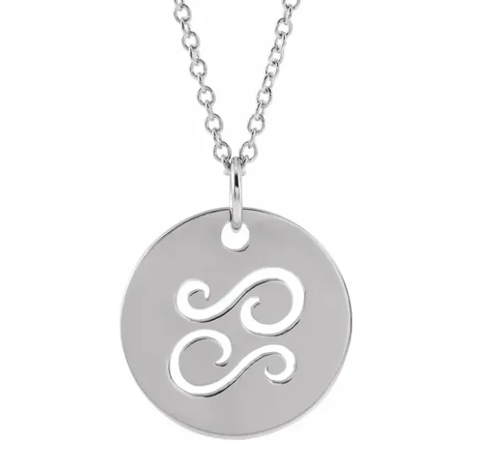 Sterling Silver Zodiac Cutout Necklaces