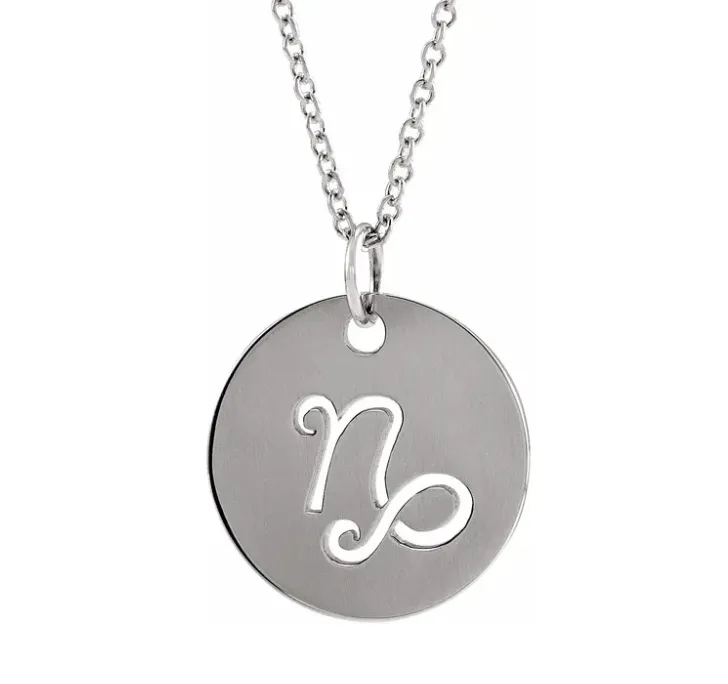 Sterling Silver Zodiac Cutout Necklaces