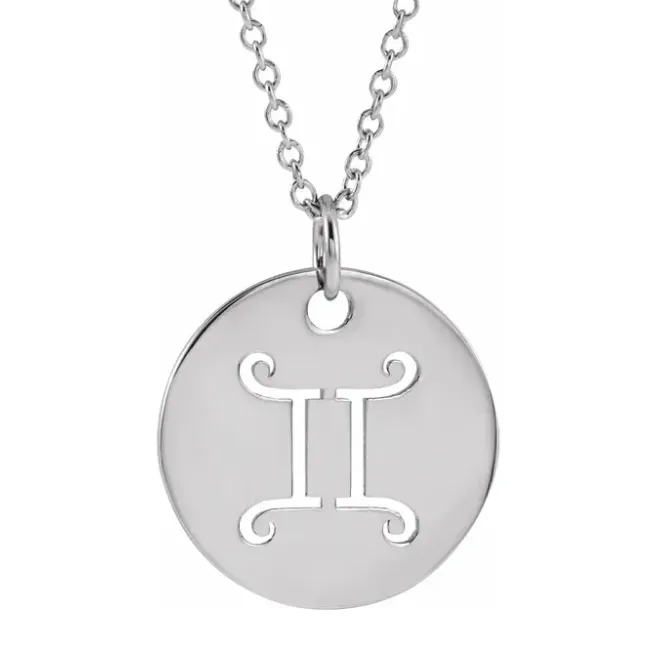 Sterling Silver Zodiac Cutout Necklaces