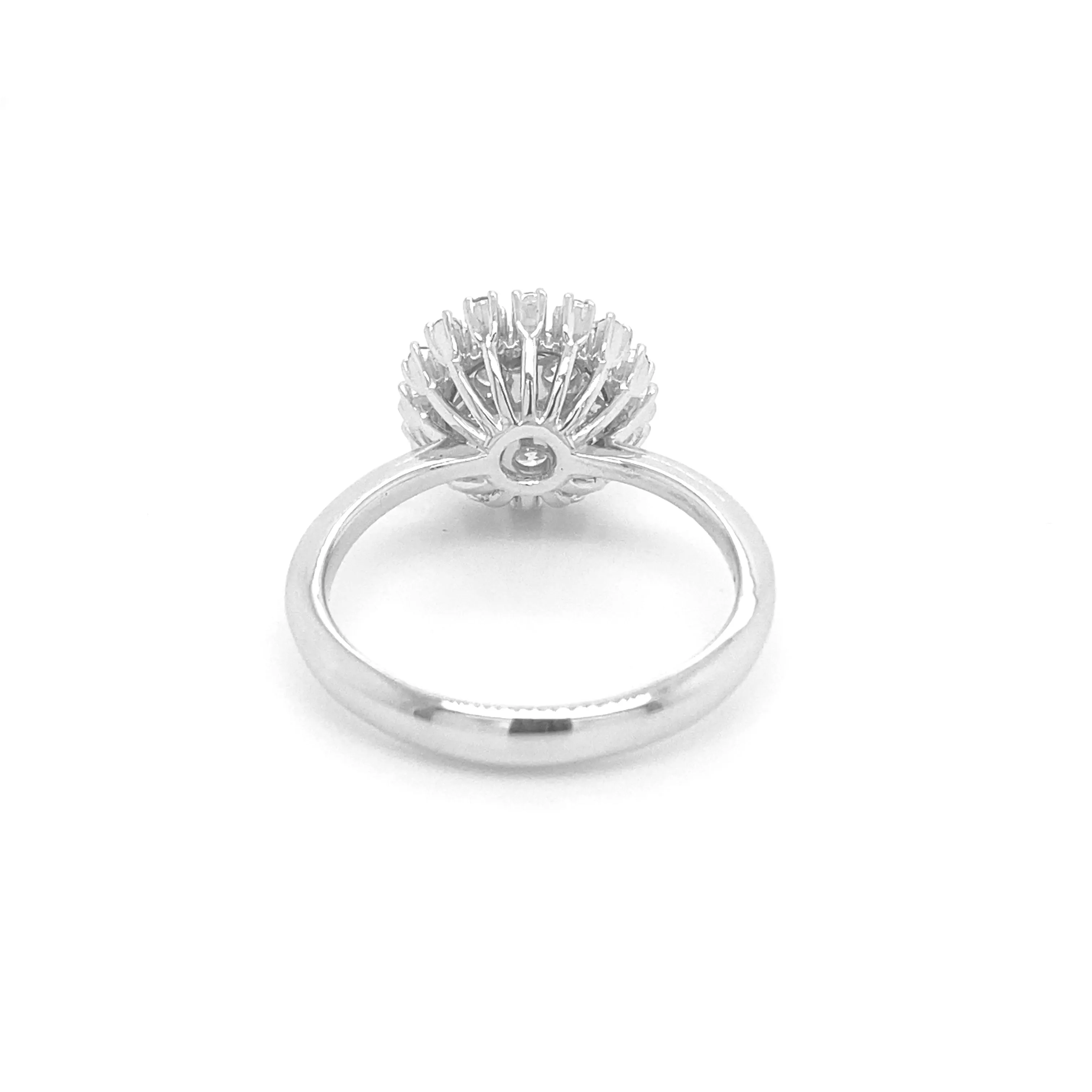 Sun Burst Ring White Gold R023N