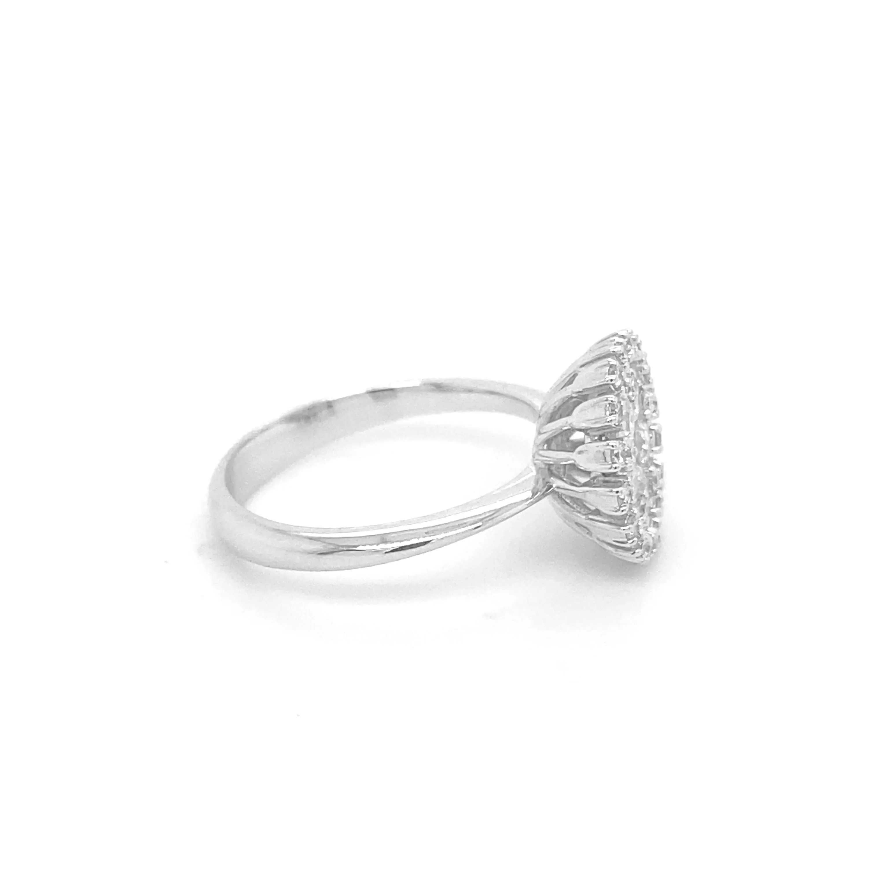 Sun Burst Ring White Gold R023N