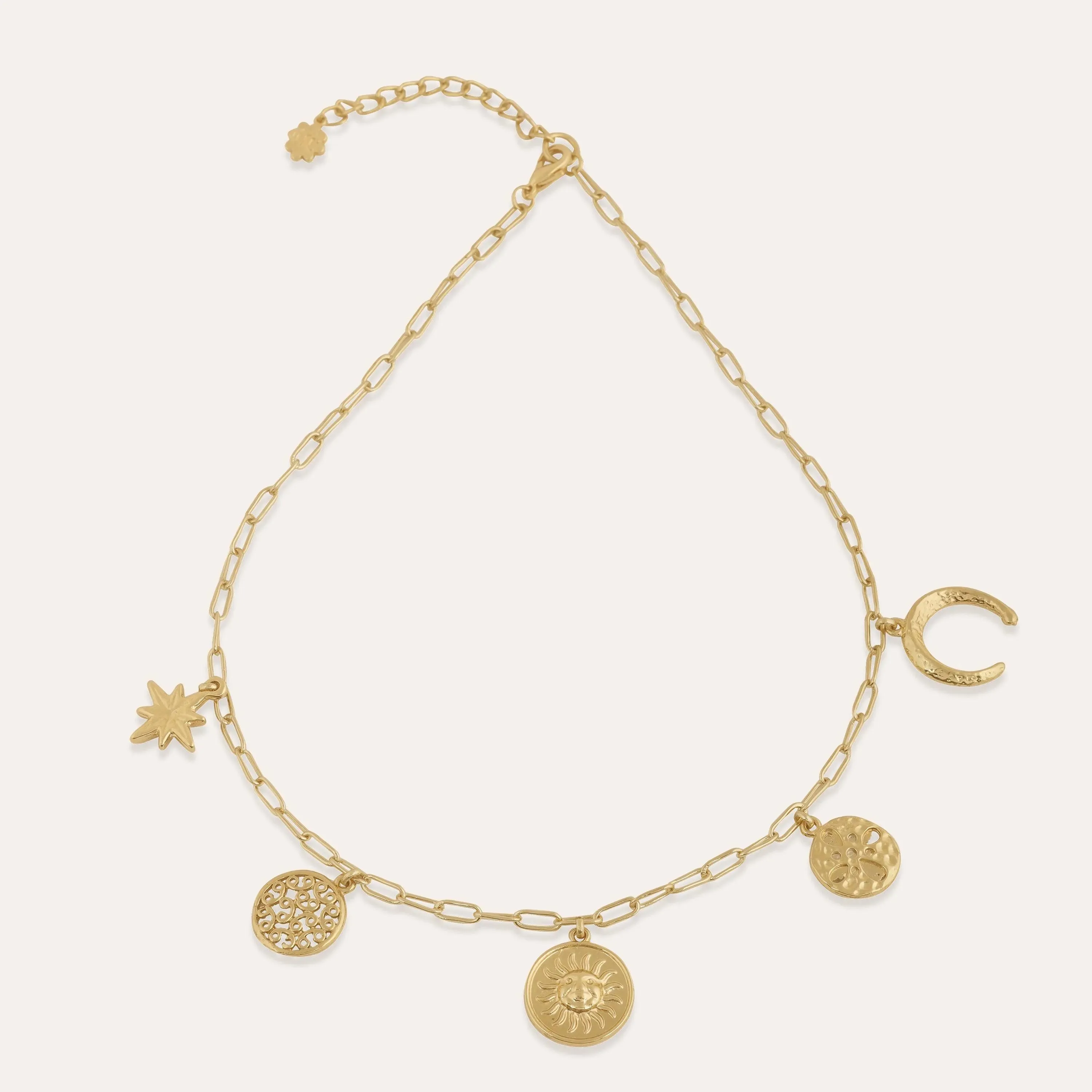 TFC Multi Charms Gold Plated Necklace