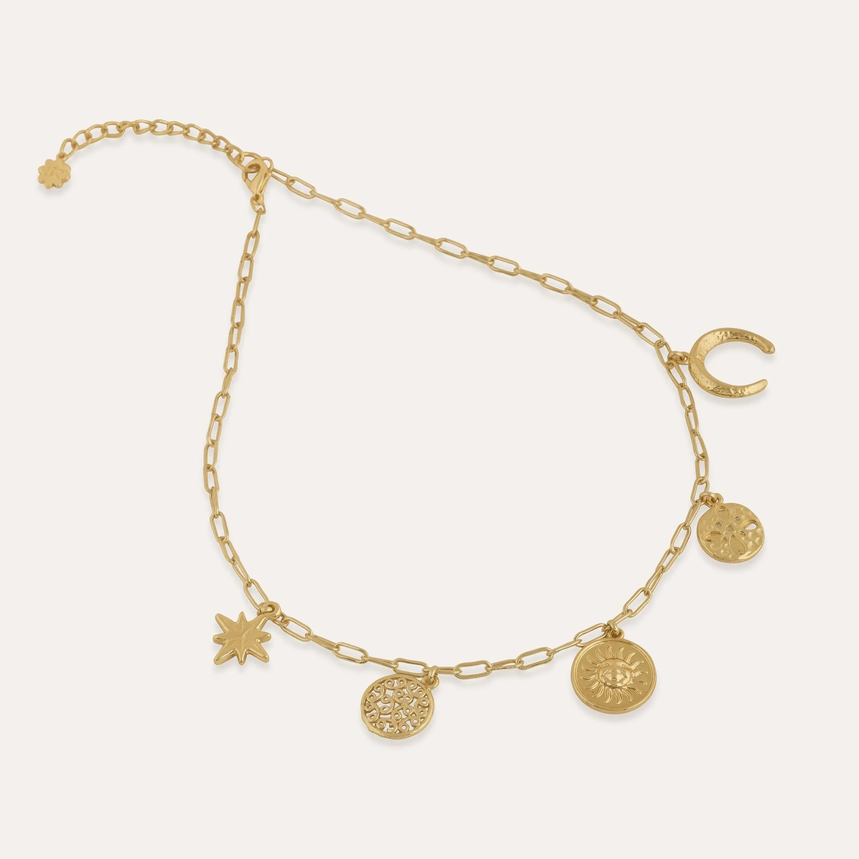 TFC Multi Charms Gold Plated Necklace