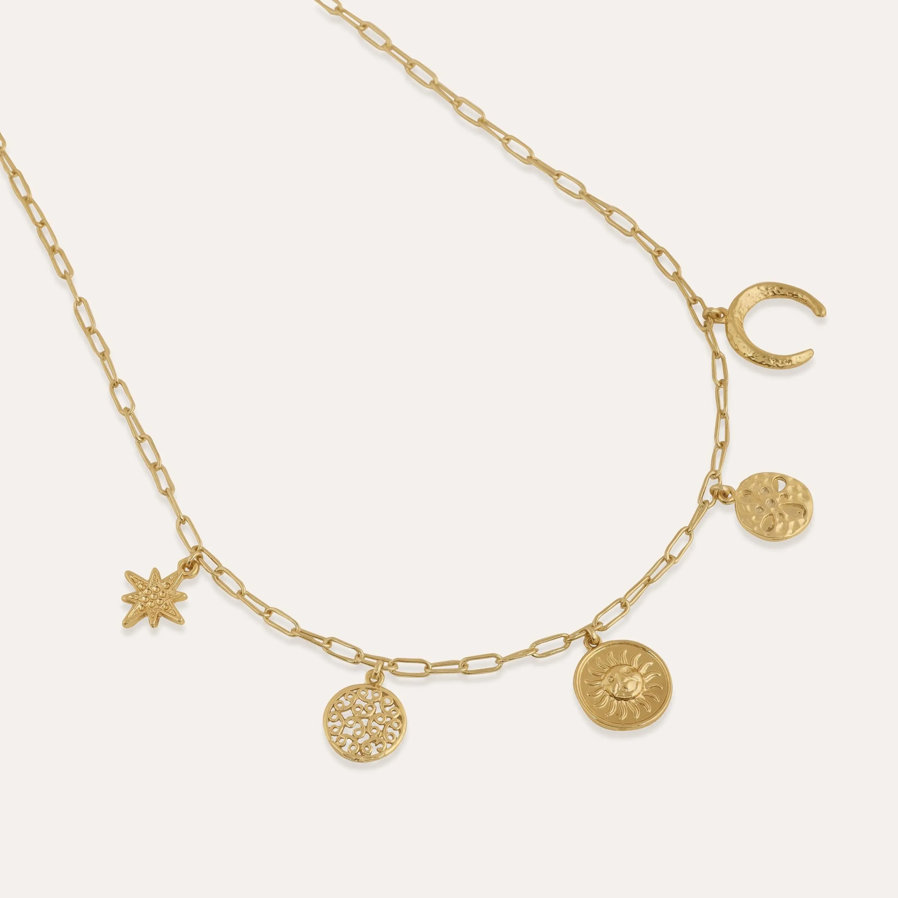 TFC Multi Charms Gold Plated Necklace