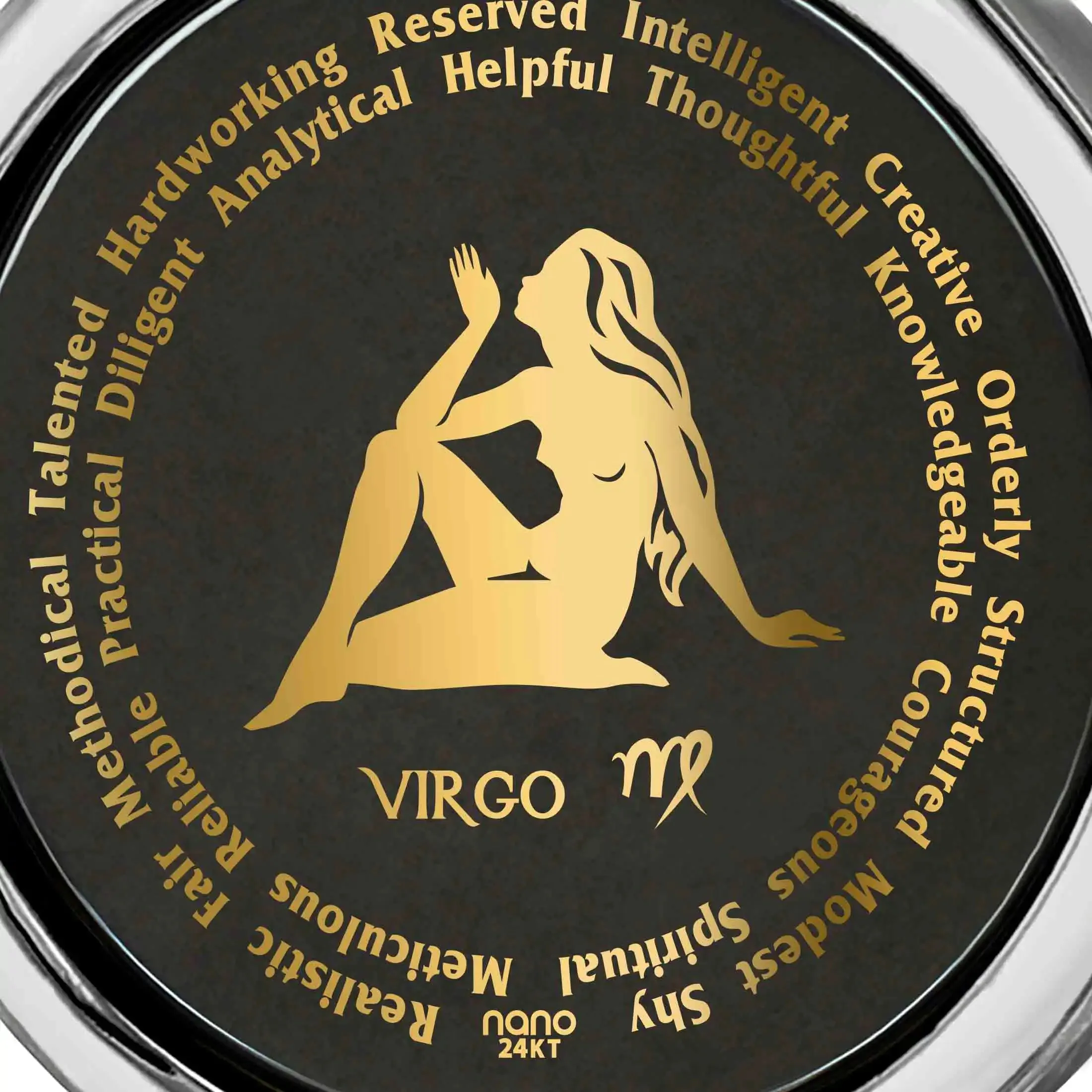 Virgo Zodiac Necklaces: 14k Gold Inscribed for Astrology Enthusiasts