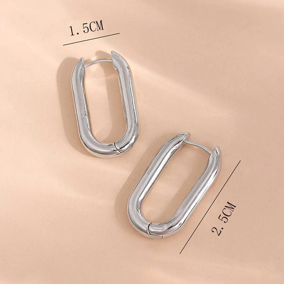 Women's Simple Rectangular Copper Earrings