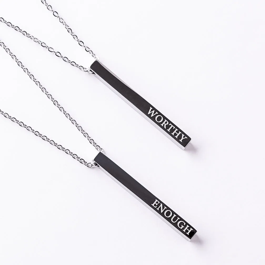 Worthy/Enough Bar Necklace