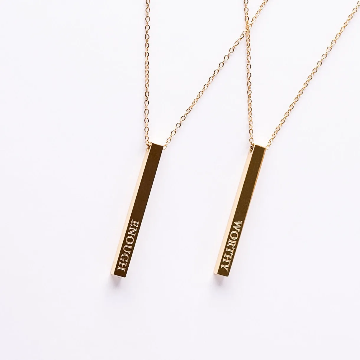 Worthy/Enough Bar Necklace